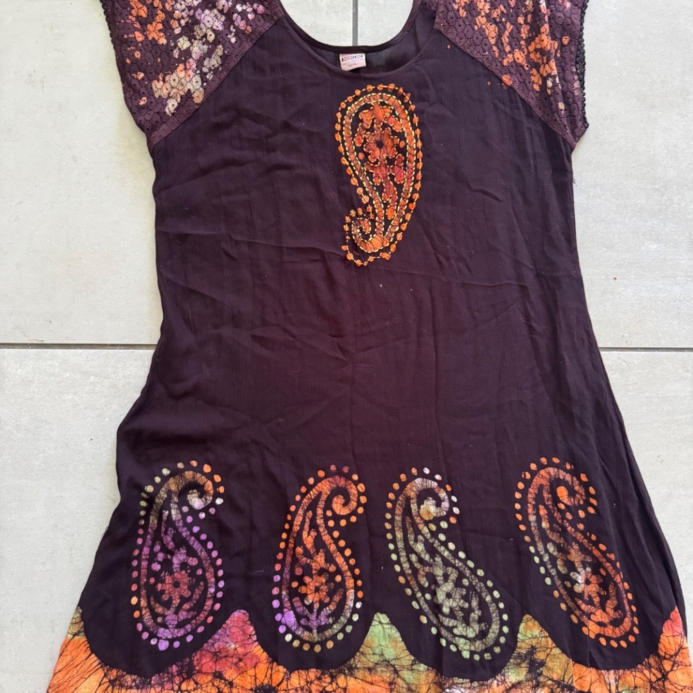 🔥 4 for $20 DEAL 🔥 Shoreline Boho Paisley Tunic Dress L/XL - Picture 8 of 10
